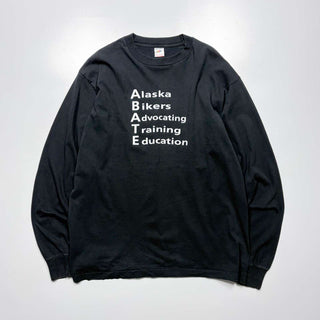 90's "made in USA" FRUIT OF THE LOOM "ABATE" メッセージ プリントカットソー