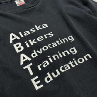 90's "made in USA" FRUIT OF THE LOOM "ABATE" メッセージ プリントカットソー