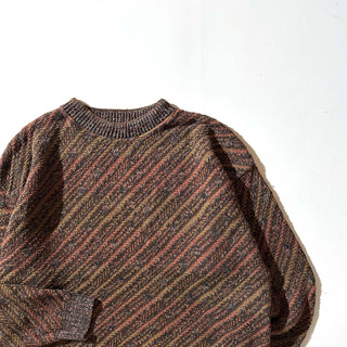 90's "made in USA" GEOFFREY BEENE グラデーション メランジ 総柄 ニット セーター