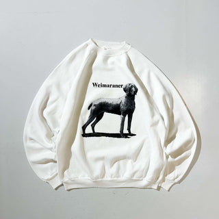 90's "made in USA" HANES "Weimaraner" ラグラン アニマル プリント スウェット シャツ