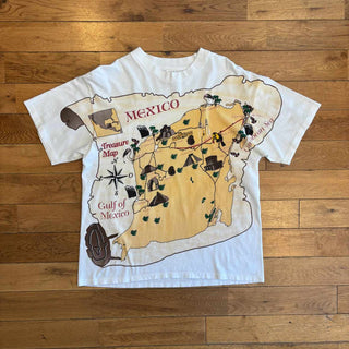 90's "made in USA" Hanes メキシコマップ プリント Tシャツ