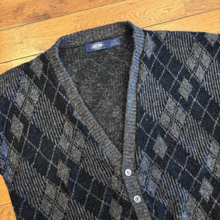90's "made in USA" KNIGHTS BRIDGE 総柄 アクリルニット カーディガン