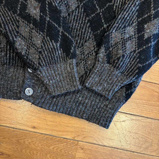90's "made in USA" KNIGHTS BRIDGE 総柄 アクリルニット カーディガン