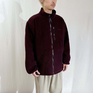 90's "made in USA" L.L.Bean ワインレッド フルジップ フリース ジャケット