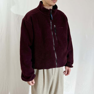 90's "made in USA" L.L.Bean ワインレッド フルジップ フリース ジャケット