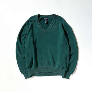 90's "made in USA" LANDS' END Vネック ドリフター ニット セーター