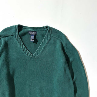 90's "made in USA" LANDS' END Vネック ドリフター ニット セーター