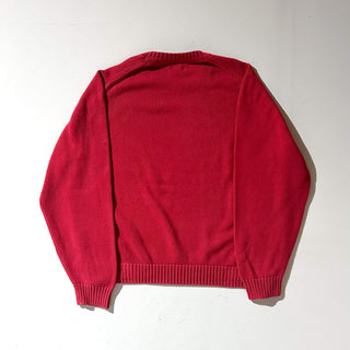 90's "made in USA" LANDS' END コットン ドリフター ニット セーター(レッド)