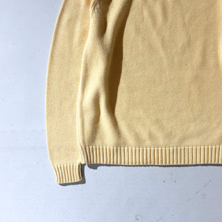 90's "made in USA" LANDS' END コットン ドリフター ニット セーター(イエロー)