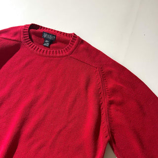 90's "made in USA" LANDS' END コットン ドリフター ニット セーター(レッド)