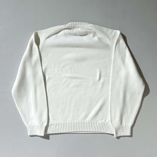 90's "made in USA" Lands' End コットン ドリフター ニット セーター (ホワイト)