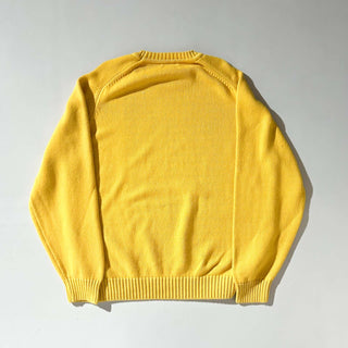90's "made in USA" Lands' End コットン ドリフター ニット セーター (イエロー)