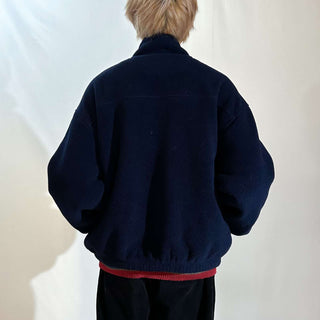 90's "made in USA" Lands' End ダークネイビー フルジップ フリース ジャケット