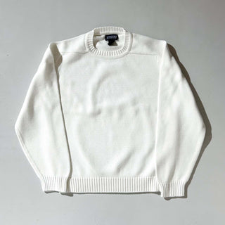 90's "made in USA" Lands' End コットン ドリフター ニット セーター (ホワイト)