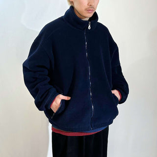 90's "made in USA" Lands' End ダークネイビー フルジップ フリース ジャケット