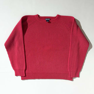 90's "made in USA" Lands' End リブ編み コットン ニット セーター