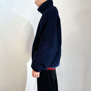 90's "made in USA" Lands' End ダークネイビー フルジップ フリース ジャケット