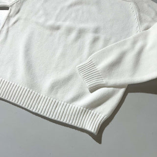 90's "made in USA" Lands' End コットン ドリフター ニット セーター (ホワイト)