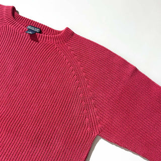 90's "made in USA" Lands' End リブ編み コットン ニット セーター