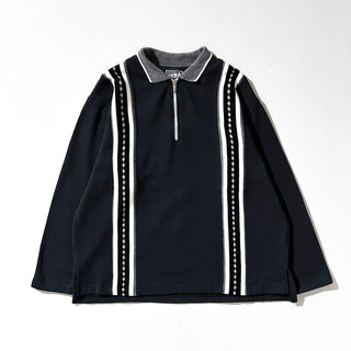 90's "made in USA" RUBA ブラック スイッチング ハーフジップ スウェット シャツ