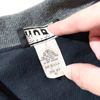 90's "made in USA" RUBA ブラック スイッチング ハーフジップ スウェット シャツ