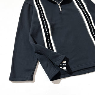 90's "made in USA" RUBA ブラック スイッチング ハーフジップ スウェット シャツ