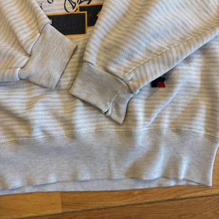 90's "made in USA" RUSSELL HIGH COTTON カレッジ プリント ボーダー 前Vガゼット スウェットシャツ