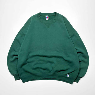 90's "made in USA" RUSSELL 前Vガゼット 無地 スウェットシャツ
