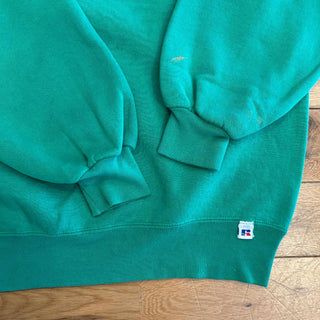 90's "made in USA" RUSSELL 前Vガゼット 無地 スウェット シャツ
