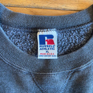 90's "made in USA" RUSSELL グレー 前Vガゼット 無地 スウェット シャツ
