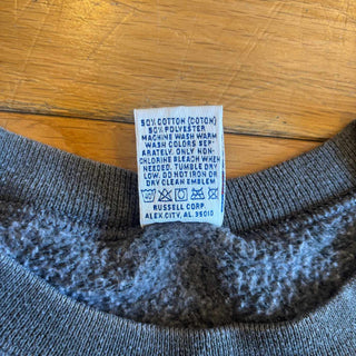 90's "made in USA" RUSSELL グレー 前Vガゼット 無地 スウェット シャツ