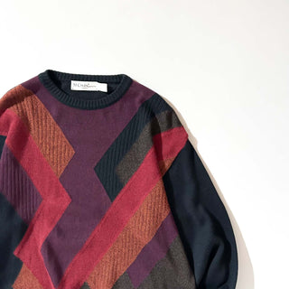 90's "made in USA" ST.CROIX マルチカラー 総柄 ニット セーター