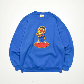 90's "made in USA" Sesame Street "ERNIE" ワッペン スウェットシャツ