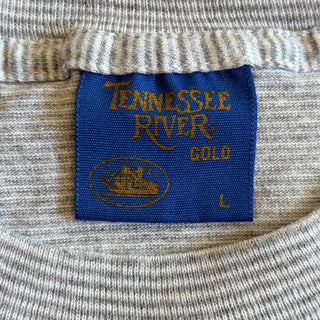 90's "made in USA" TENNESSEE RIVER ボーダー カレッジ プリント Tシャツ