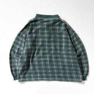 90's "made in USA" WEEDS プリントネル L/Sポロシャツ