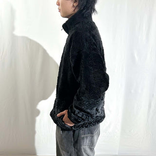 90's "made in USA" ブラック 馬 アニマル フリース ジャケット