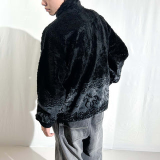 90's "made in USA" ブラック 馬 アニマル フリース ジャケット