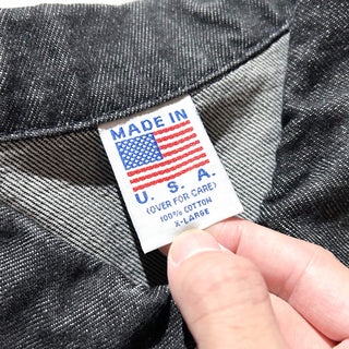 90's "made in USA" エンボス加工 先染め ブラック デニム ジャケット