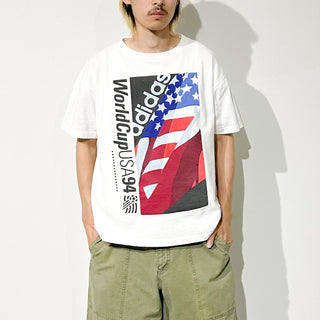 90's "made in USA" adidas "World Cup USA94" プリント Tシャツ