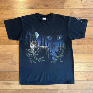 90's "made in USA" anvil オオカミ プリント Tシャツ