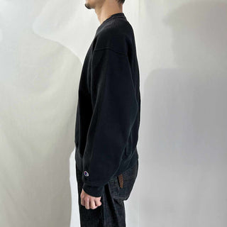 90's "made in USA" champion ワンポイント スウェット シャツ(ブラック)