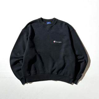 90's "made in USA" champion ワンポイント スウェット シャツ(ブラック)