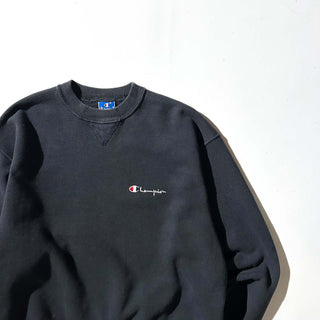90's "made in USA" champion ワンポイント スウェット シャツ(ブラック)