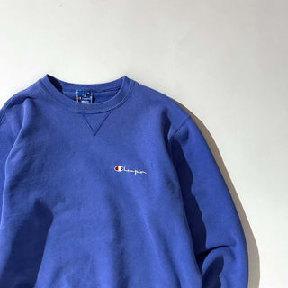 90's "made in USA" champion ロイヤルブルー ワンポイント スウェット シャツ