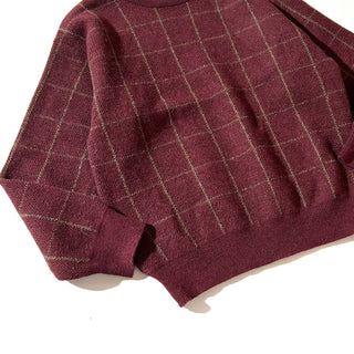 90's "made in Uruguay" Tricots St.Raphael メリノウール チェック ニット セーター
