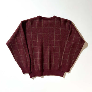 90's "made in Uruguay" Tricots St.Raphael メリノウール チェック ニット セーター
