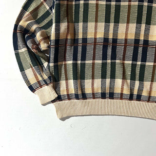 90's nautica チェック コットン ニット セーター