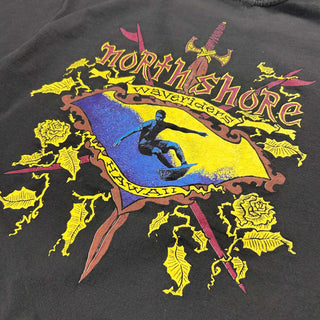 90's north shore フェード バックプリント Tシャツ