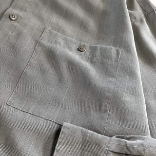 90's pierre cardin レーヨン×ポリエステル グレンチェック ボックスシルエット レギュラー L/Sシャツ
