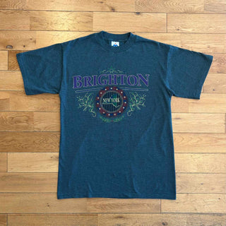 90's "made in USA" MILLER ボーダー カレッジ プリント Tシャツ